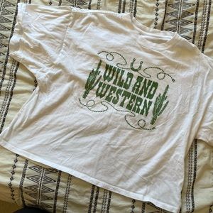 Wild and Western Cactus Cropped Tee